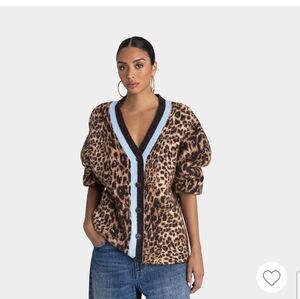 NWT Leopard Print Cardigan From Kbb By Kahlana... Size Large  *